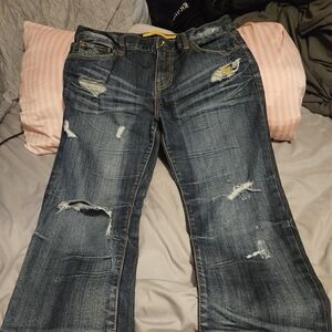 REFUGE RIPPED  DARK BLUE JEAN SIZE 9